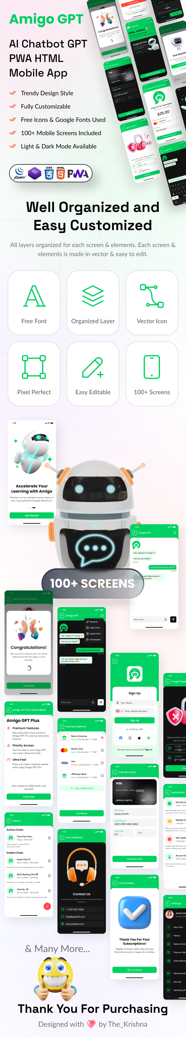 AI Chatbot GPT Mobile App PWA HTML Template - Amigo Chat GPT - 3