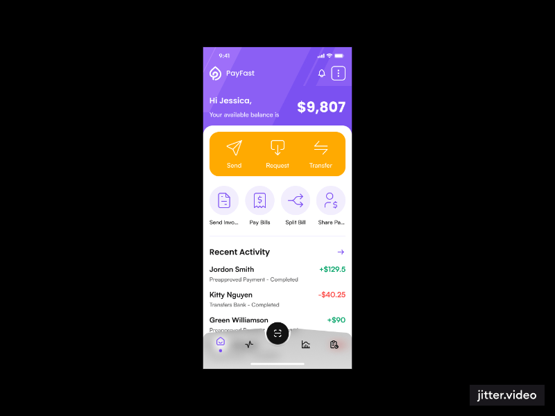 PayFast E-Wallet | Finance & Online Payment Mobile App UI Kit Figma Template - 1