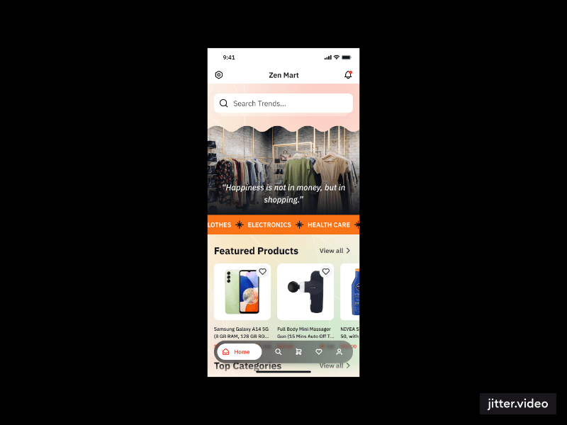 Multipurpose eCommerce Store Mobile App UI Kit Figma Template - Zen Mart - 1