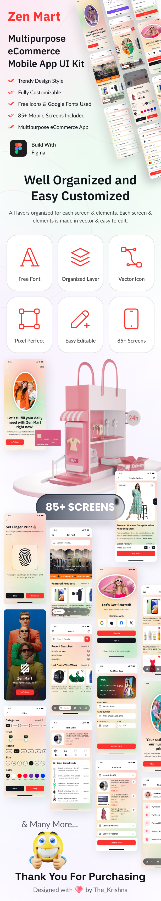 Multipurpose eCommerce Store Mobile App UI Kit Figma Template - Zen Mart - 2