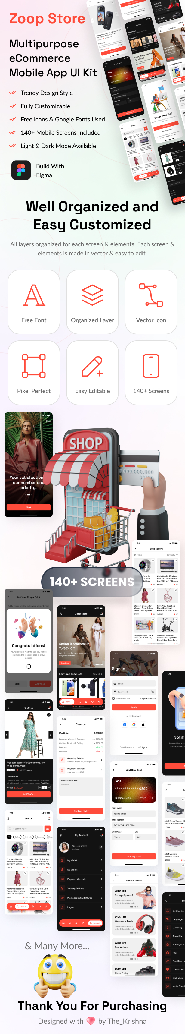 Multipurpose eCommerce Mobile App UI Kit Figma Template - Zoopstore - 4