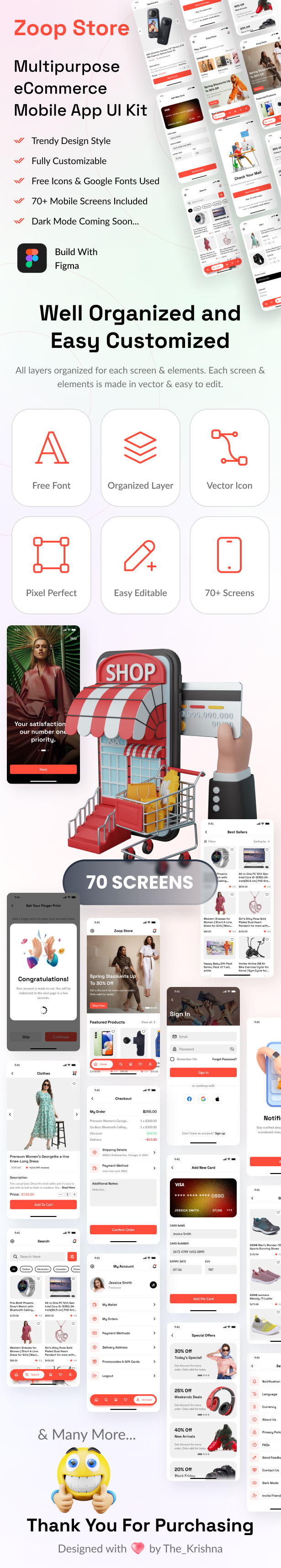 Multipurpose Online eCommerce Mobile App UI Kit Figma Template - Zoop Store - 1