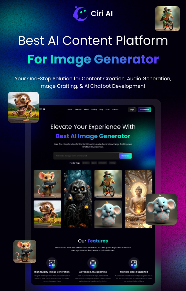 AI Image Generator React Template - Ciri AI - 2