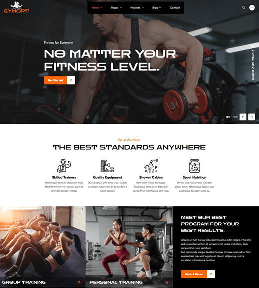 Gym Website Preview