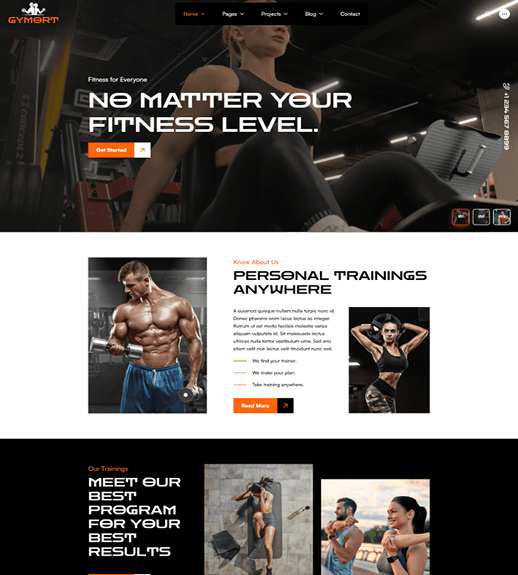 Gym Website Preview