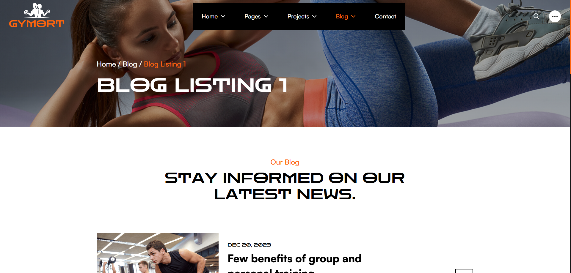 Gym Website Preview