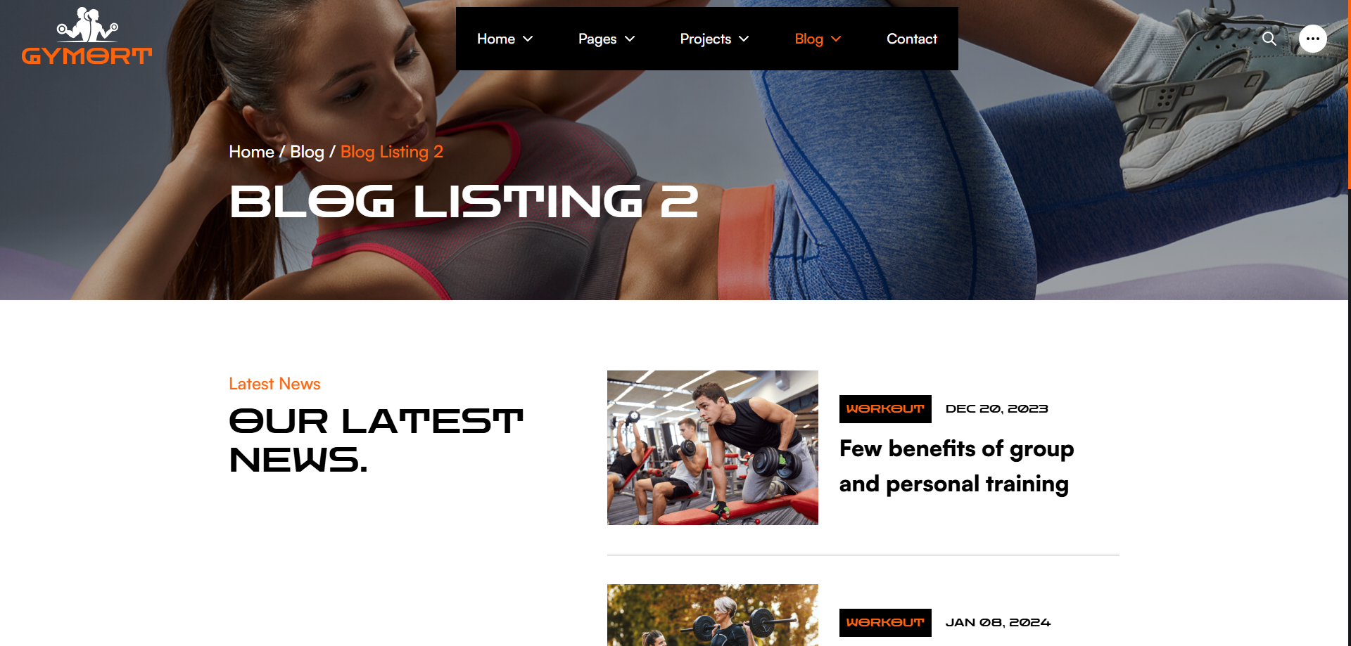 Gym Website Preview