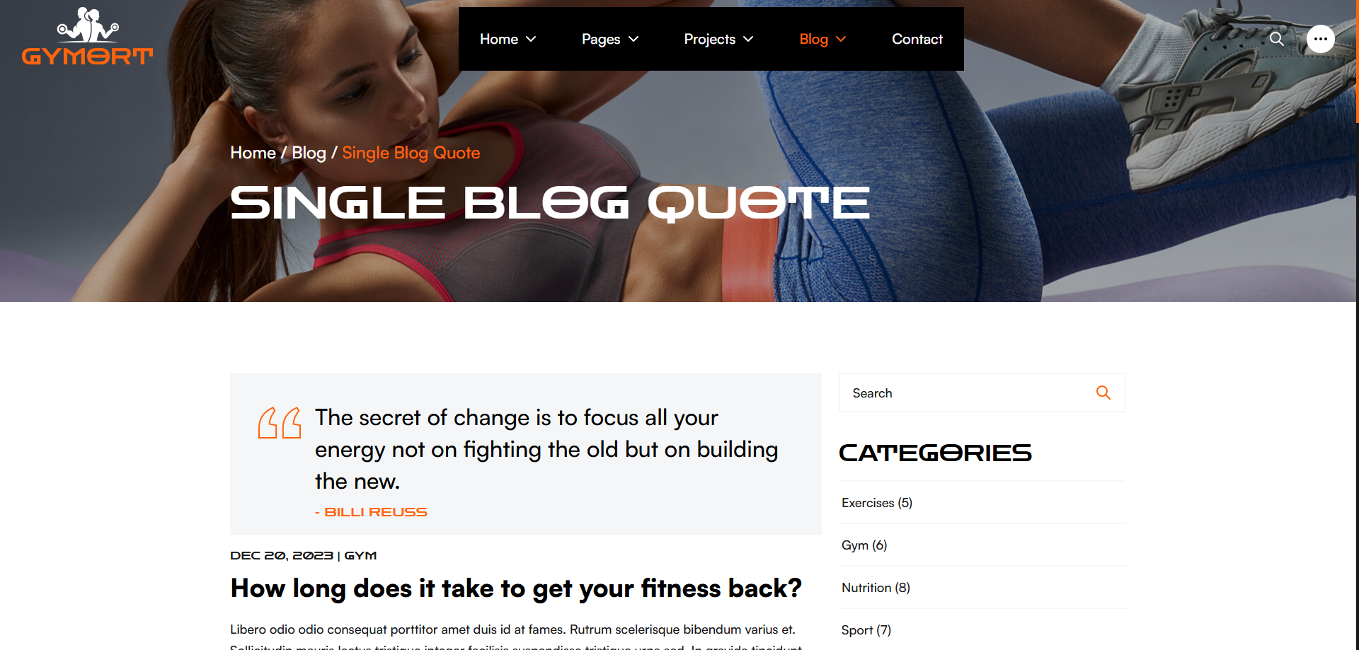 Gym Website Preview