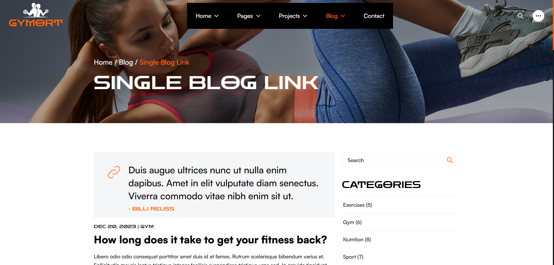 Gym Website Preview