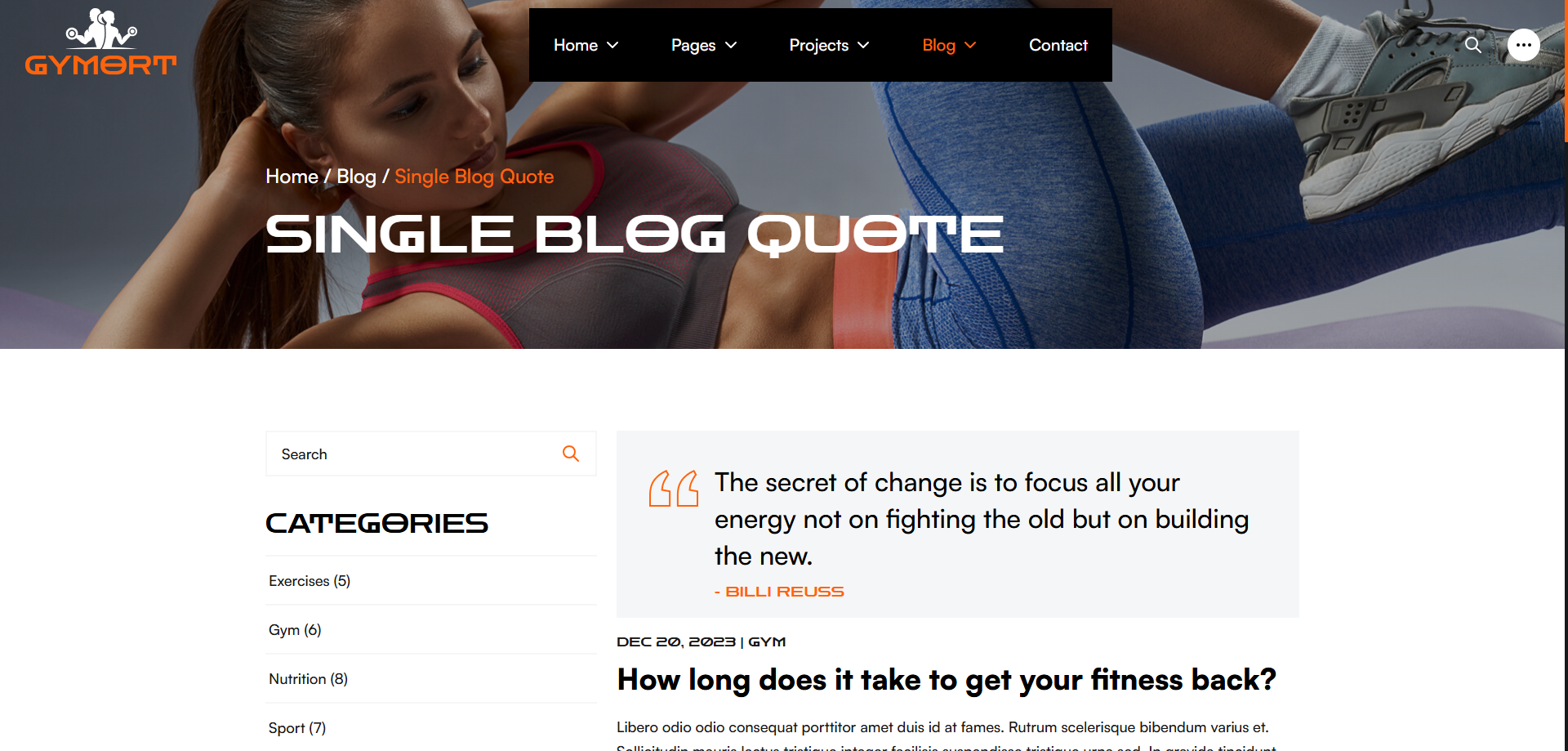 Gym Website Preview