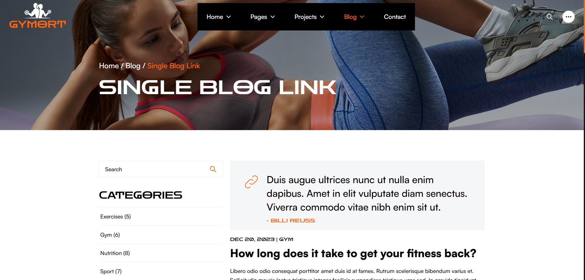 Gym Website Preview