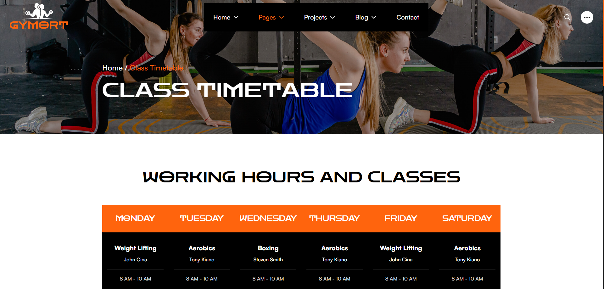 Gym Website Preview