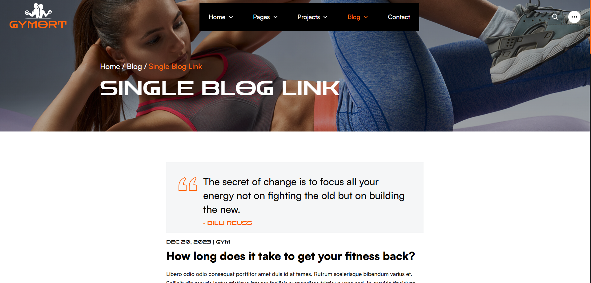 Gym Website Preview