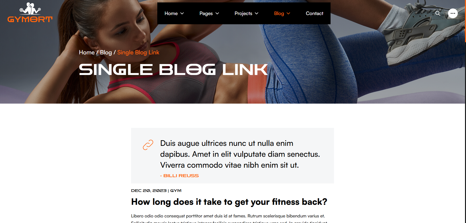 Gym Website Preview