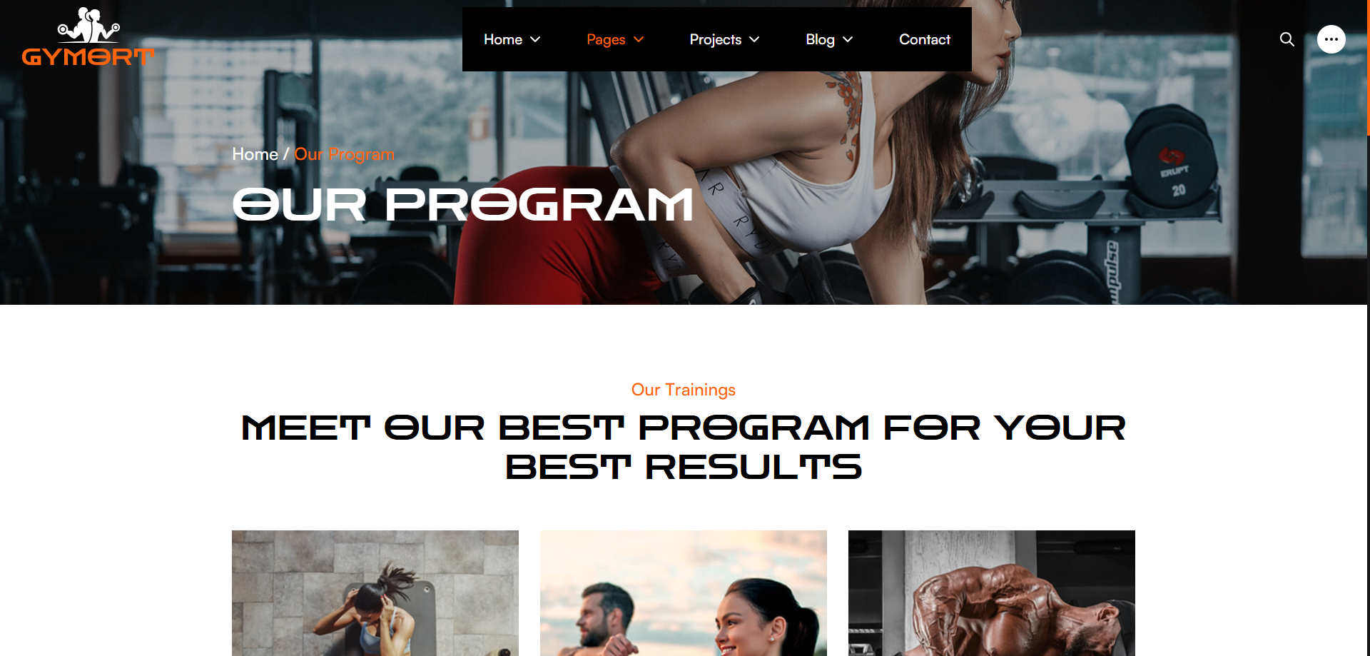 Gym Website Preview