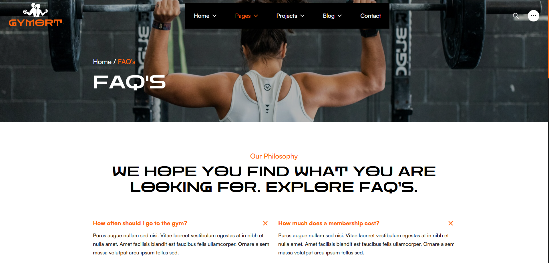 Gym Website Preview