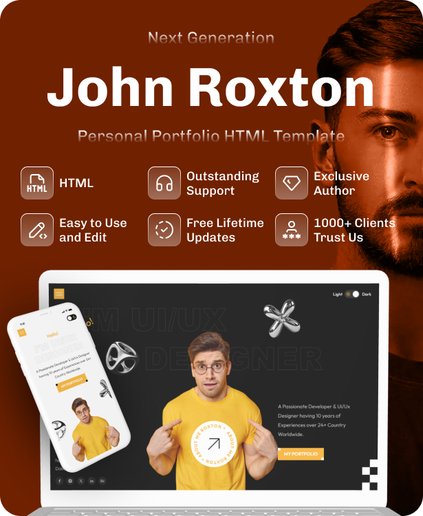 Personal Portfolio HTML 5 Template - John Roxton - 1